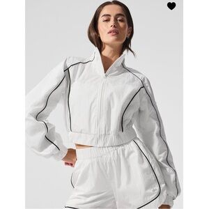 White Track Jacket and Shorts Set